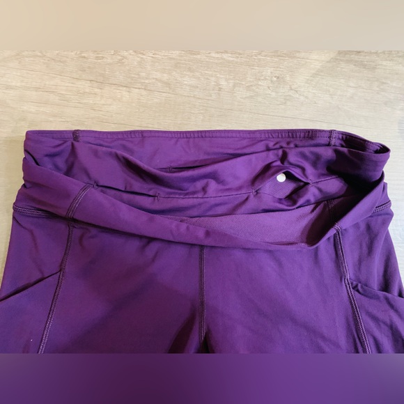 Size 10 lululemon mesh legging. Purple Mesh Crossover Back Stash Pocket Mid Rise - Picture 11 of 14